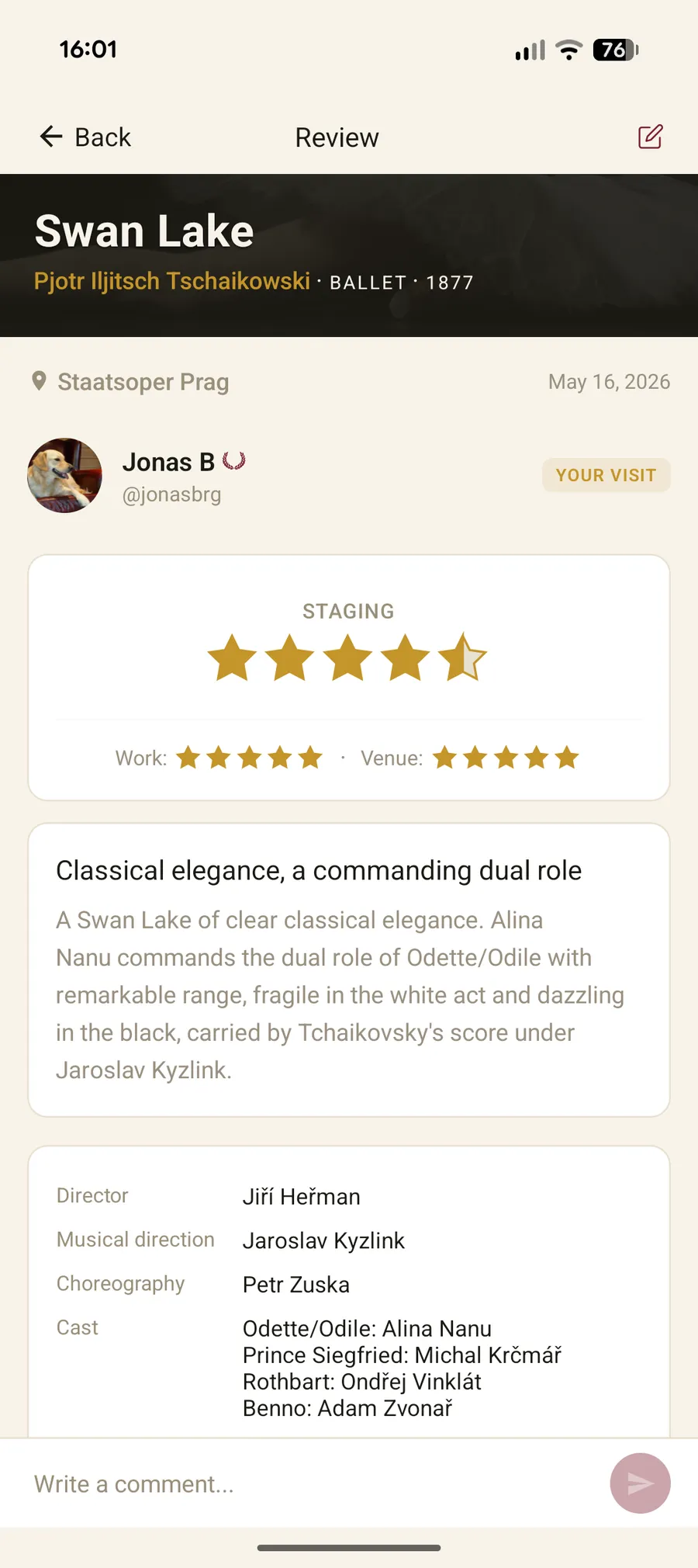 App screenshot: Visit entry